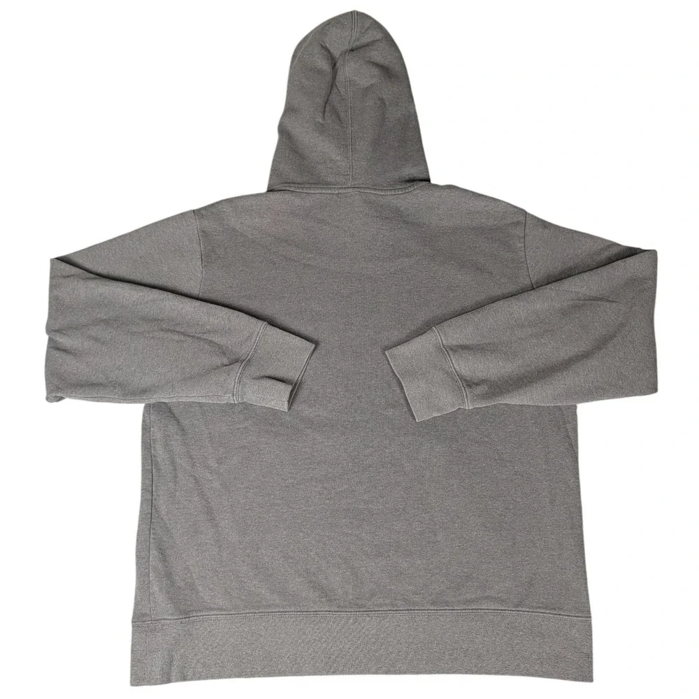 The North Face Mens Charcoal Grey‎ Orange Logo Pullover Hoodie Sweatshirt 5475